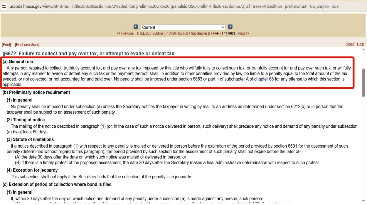IRC § 6672