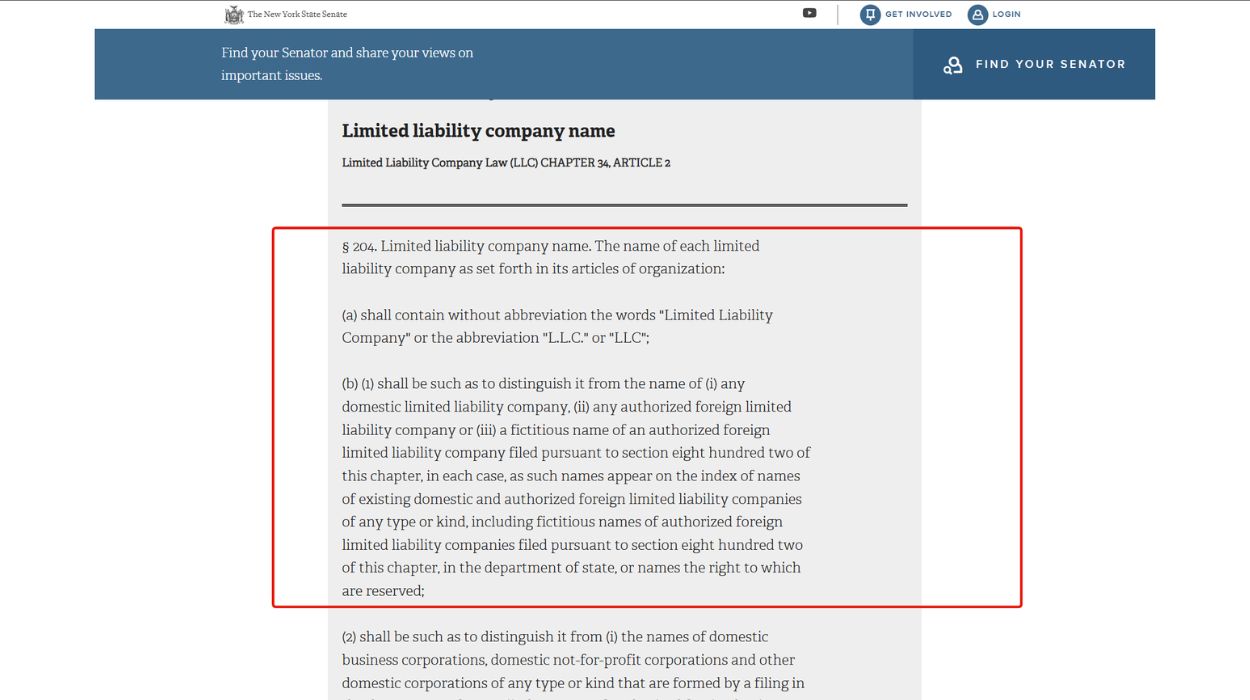 New York LLC Act (Section 204)