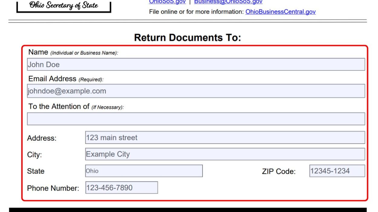 Enter return information