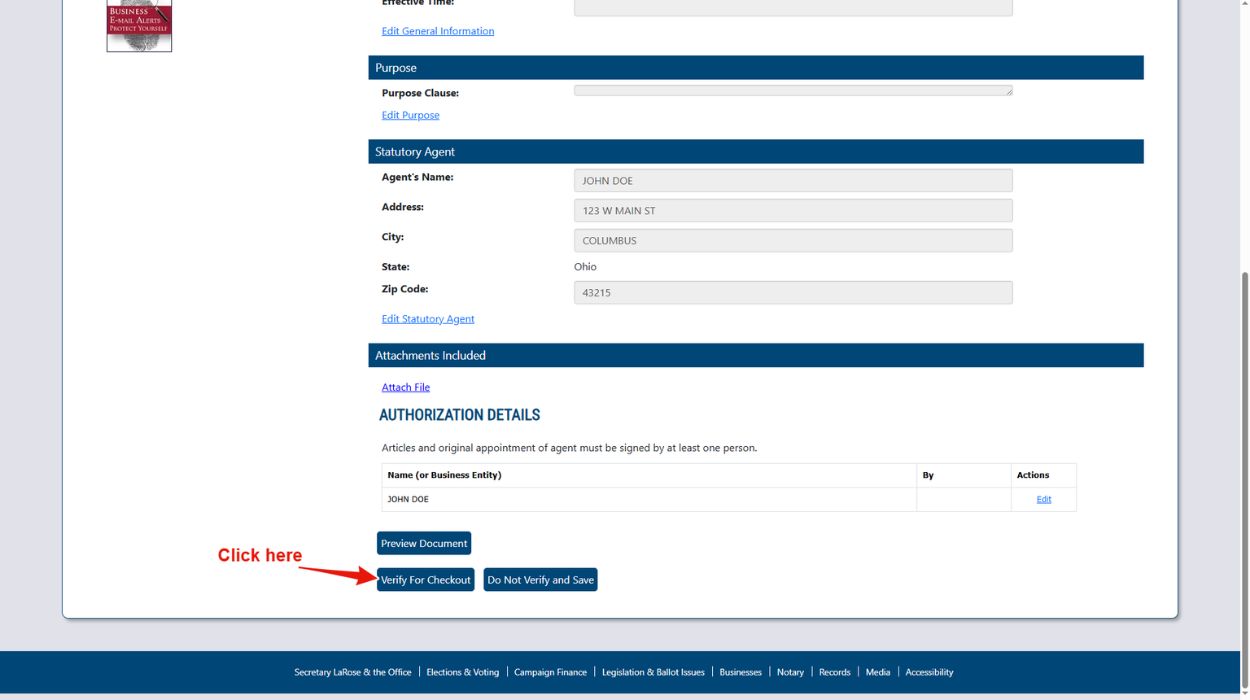 Verify for checkout. 