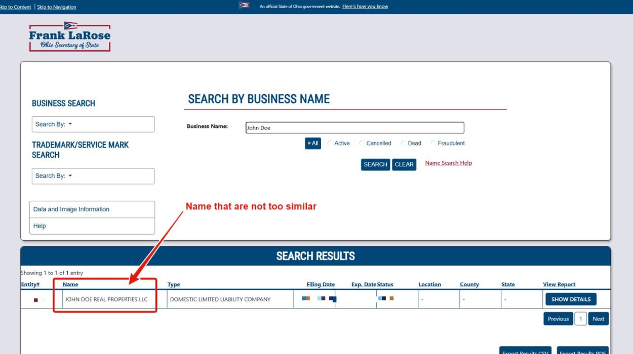 Names that are not too similar.
