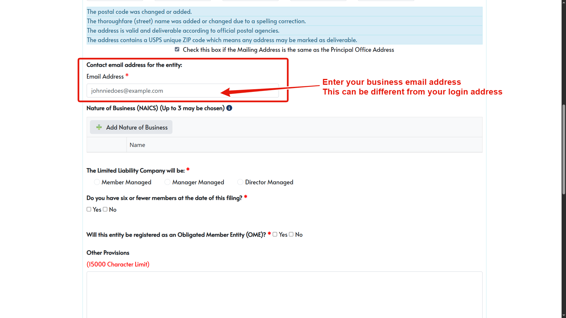 Business Email Address
