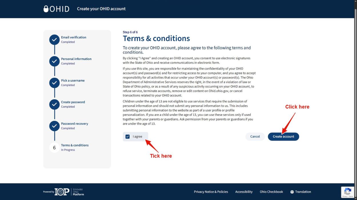 Agree to Terms & Conditions