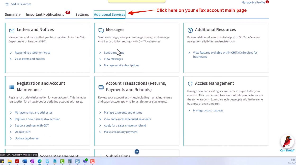 Click additional services