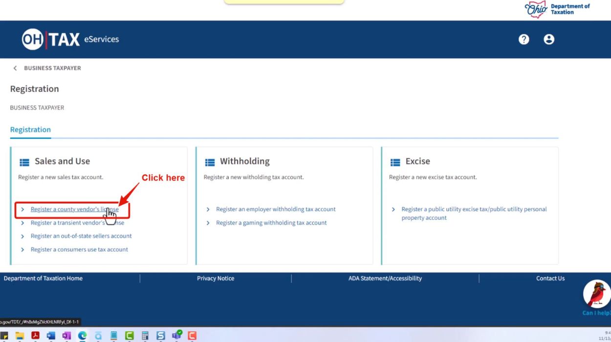 Register a county Vendor's License