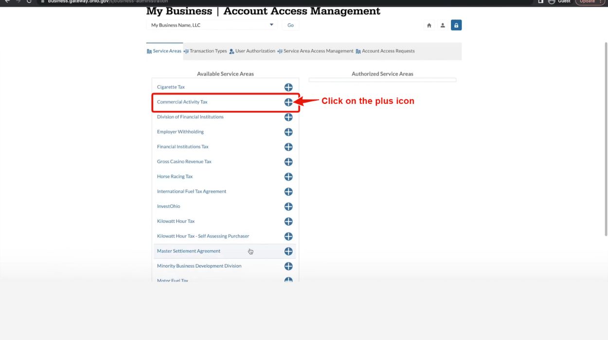 Choose Commercial Activity Tax