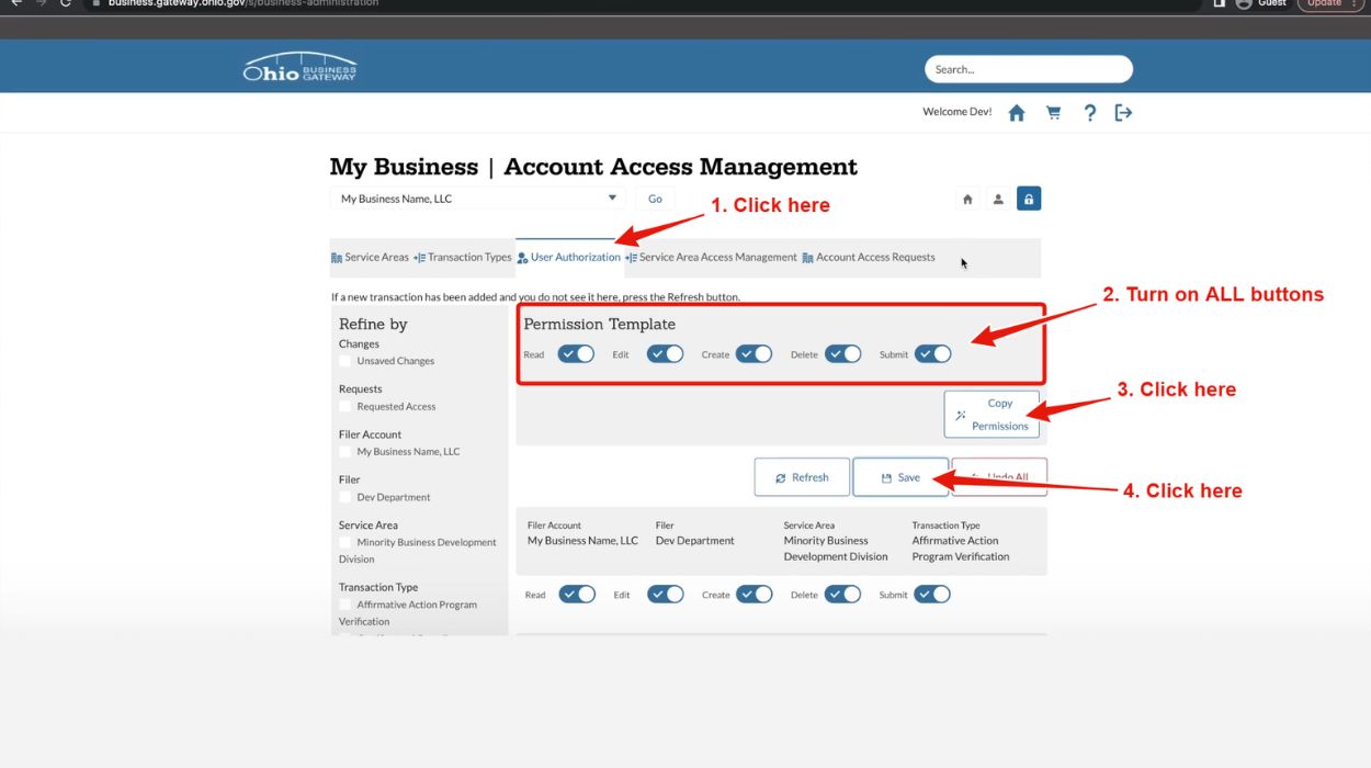 Authorize the CAT service