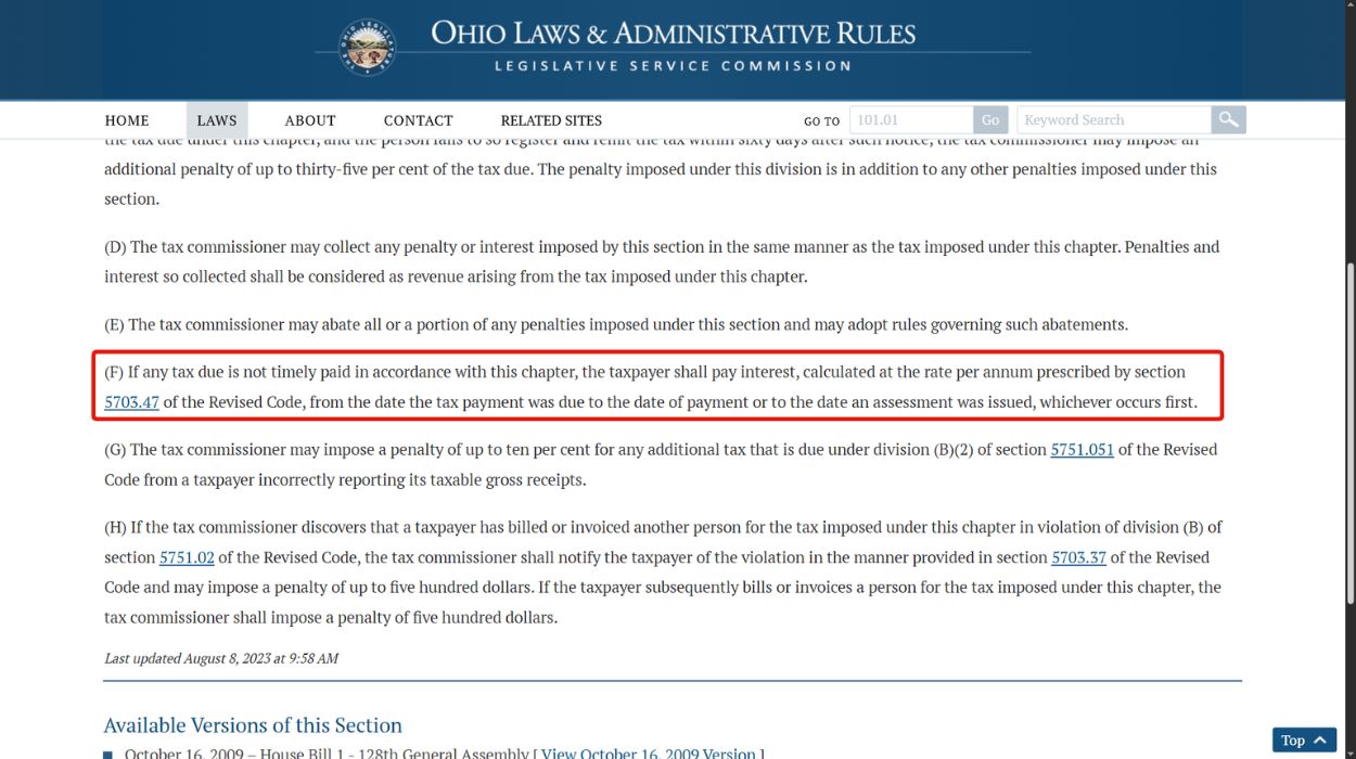 O.R.C. § 5751.06(F)