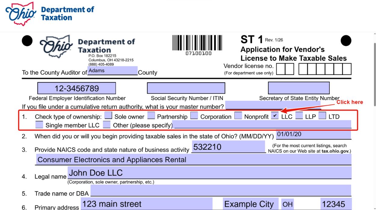Type of business: LLC