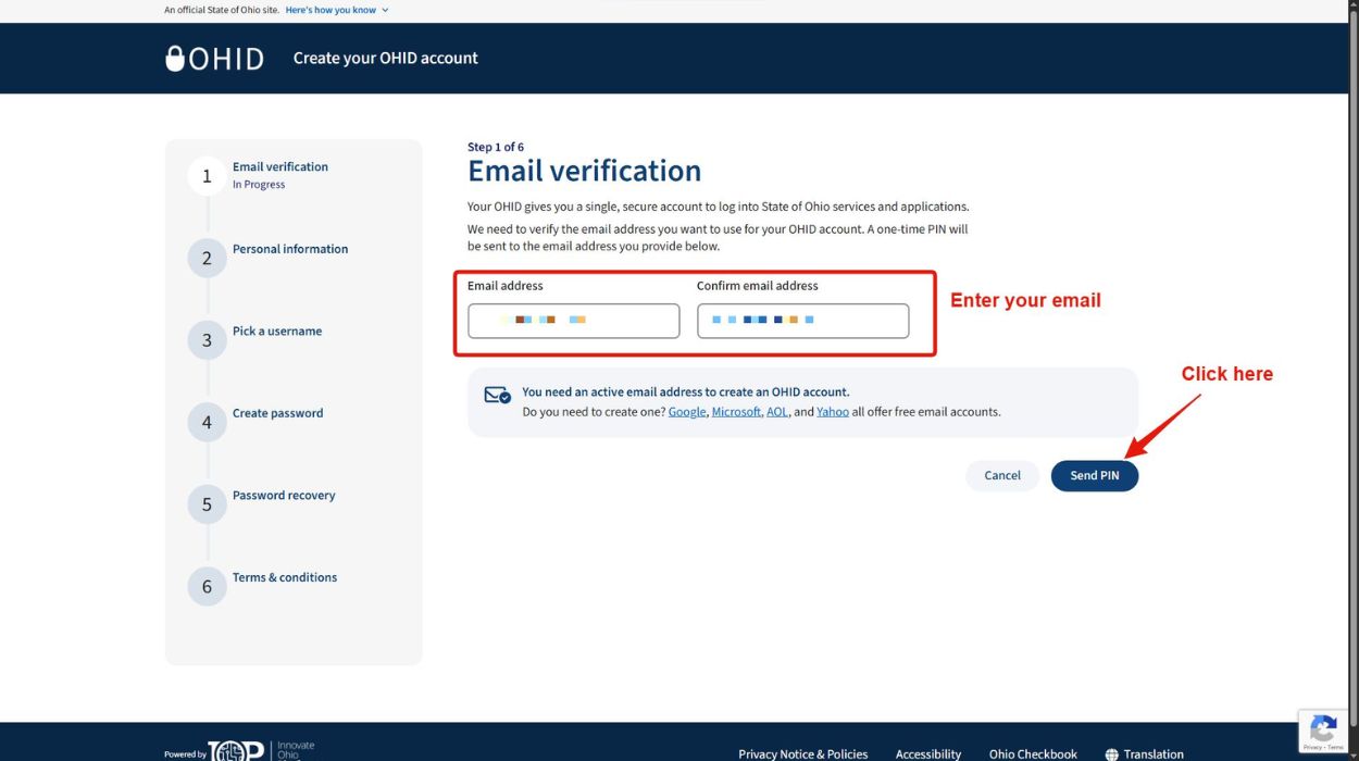 Enter your business email.