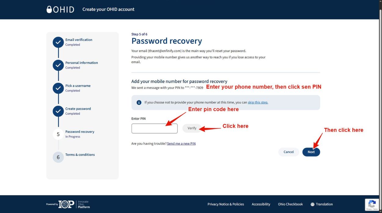 Assign recovery phone number