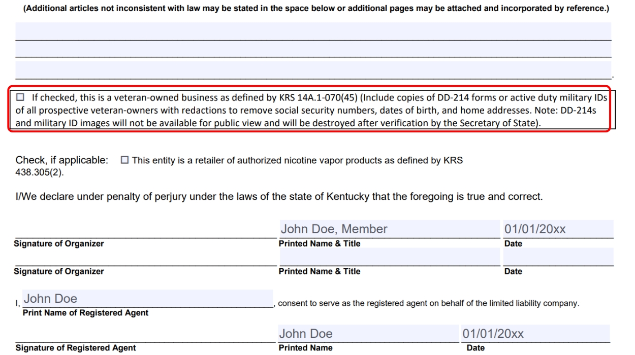 Veteran-owned (free LLC)