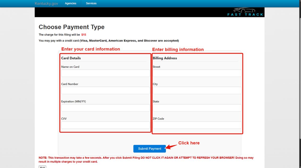 Submit Payment