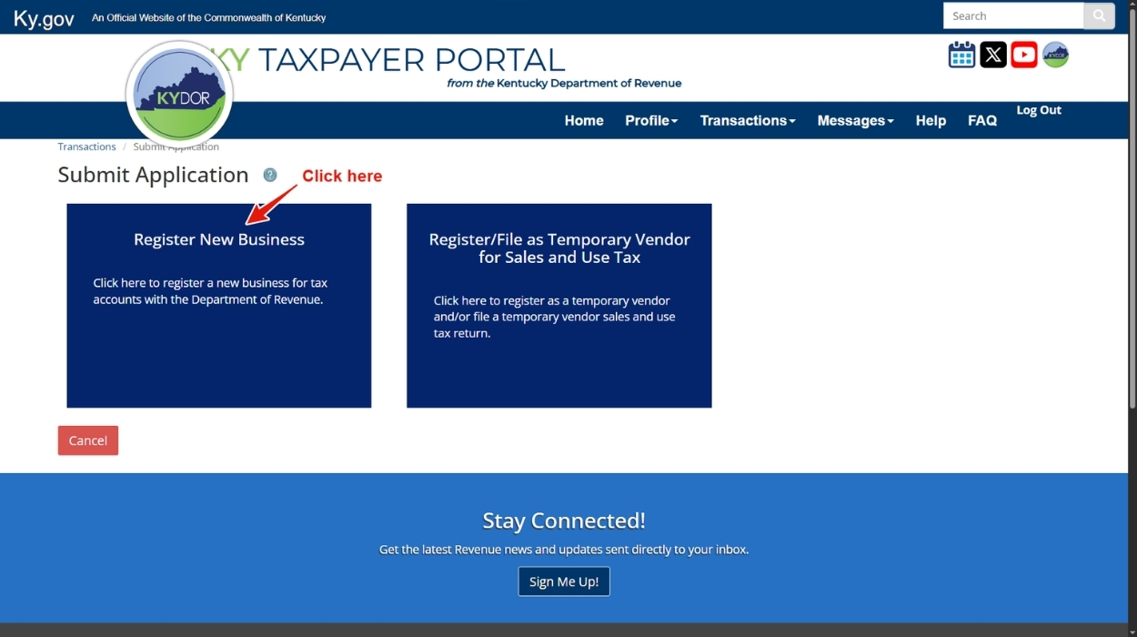 Register a New Business.