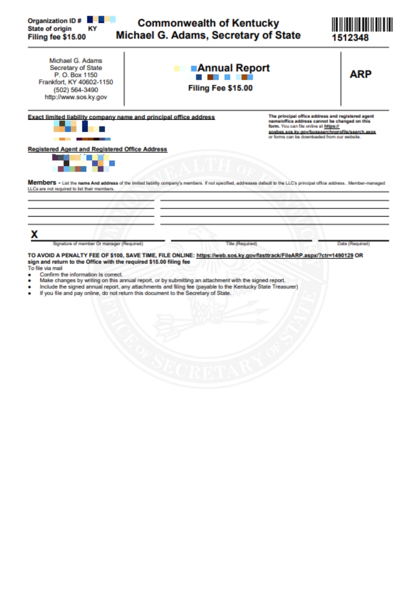 Kentucky paper Annual Report example
