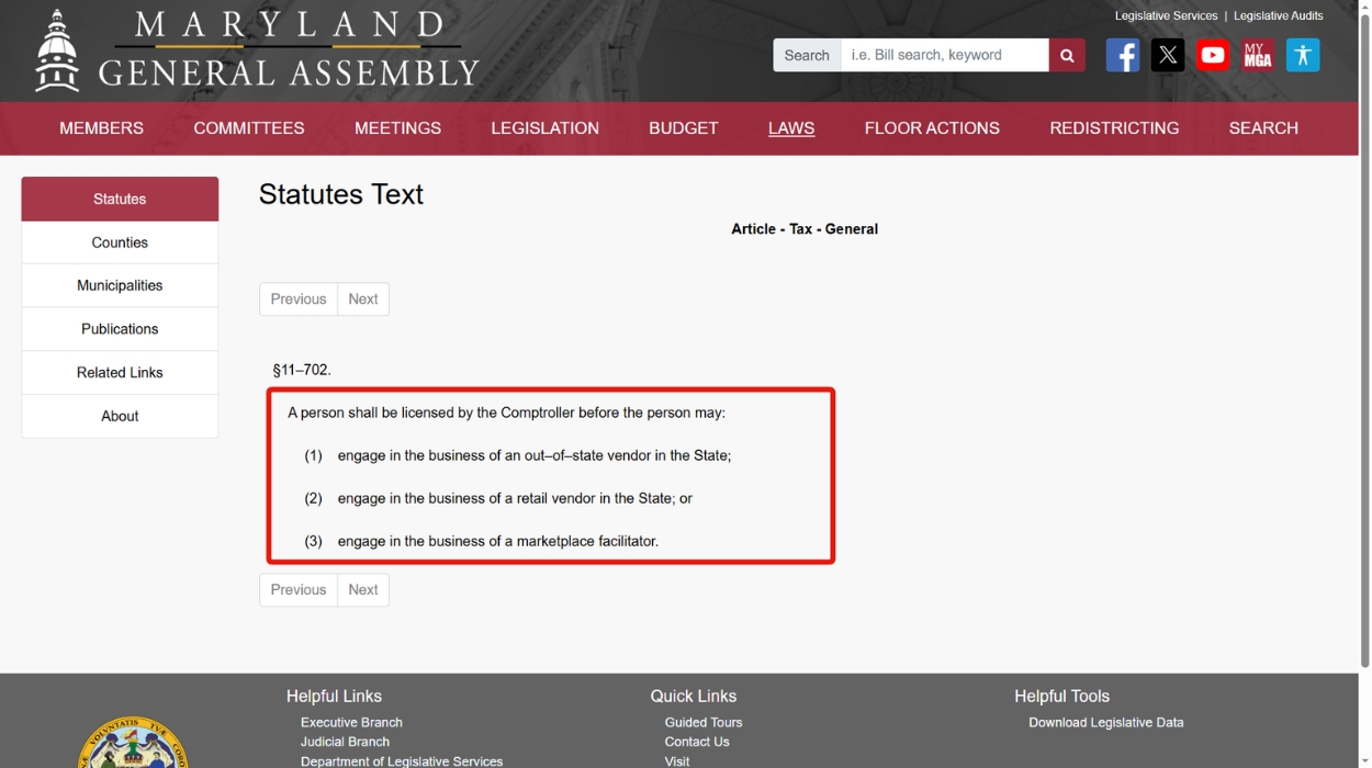Maryland Statutes §11–702. Photo Erik Pham